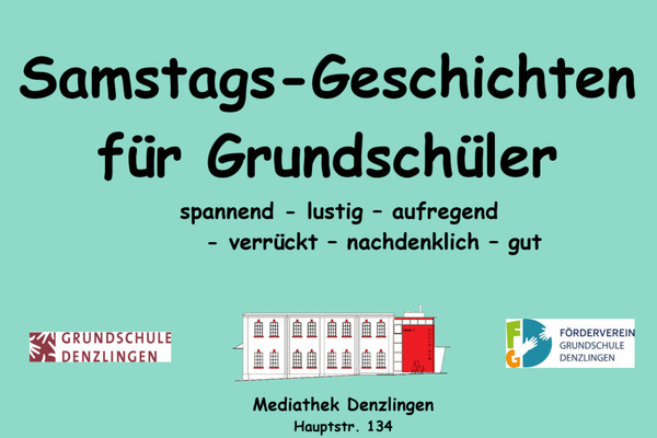 Samstagsgeschichten f�r Grundsch�ler - schwarze Schrift auf t�rkisem Grund